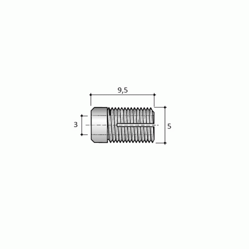 BU17PN Муфта под саморез D5х9.5 мм, пластик, 10  шт