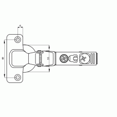 Петля для вкладных дверей Firmax Click-on Soft-Close, угол открывания 100°, 48 мм