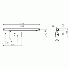 Доводчик Geze TS 3000 VBC EN1-4 (Back Check), без тяги, темная бронза