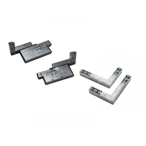 Комплект врезных петель и креплений алюминиевых фасадов Alphalux Titan Pro (верх+низ), для тяжёлого фасада до 35 кг