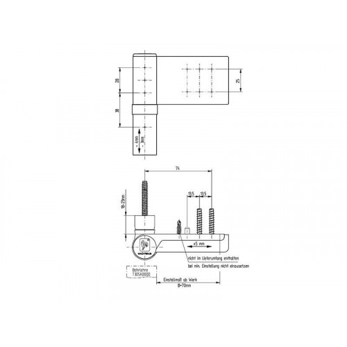 Петля Maxbar KT-V 6R наплав 18-23 мм, коричневая RAL8077
