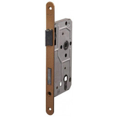 Замок с ригелем и фалевой защелкой, дорнмасс 55 мм, межосевое расстояние 72 мм, ширина штульпа 18 мм, под профильный цилиндр, левый, бронза 3104745