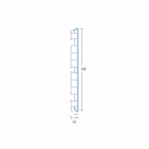 Цоколь кухонный Alphalux, h=150 мм, L=4 м, белый глянцевый, пластик