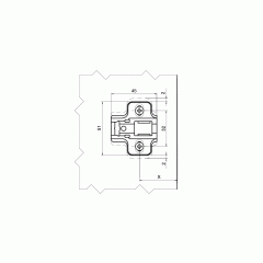 Планка монтажная Firmax для петель серии Click-on, H=0, евровинт, 10  шт