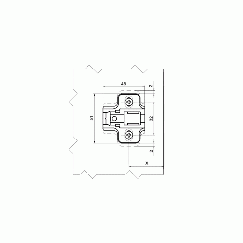 Планка монтажная Firmax для петель серии Click-on, H=0, евровинт, 10  шт