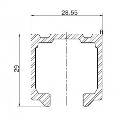 FM909A/B Верхняя направляющая, L=3000 мм, серебро
