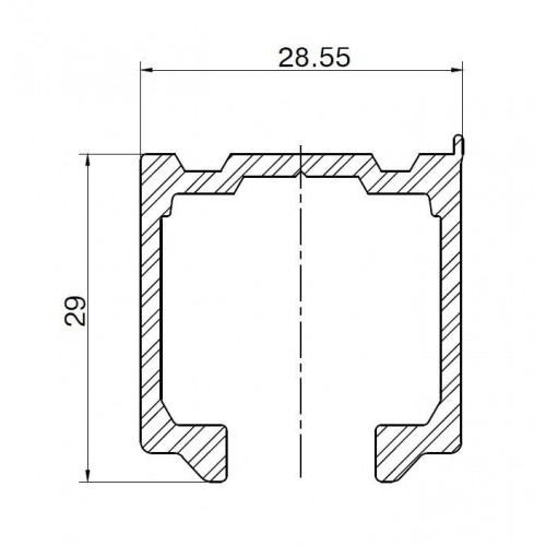 FM909A/B Верхняя направляющая, L=3000 мм, серебро