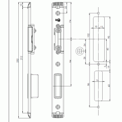 Планка ответная Maxbar для ригеля и защелки, регулируемая, левая, U24x5