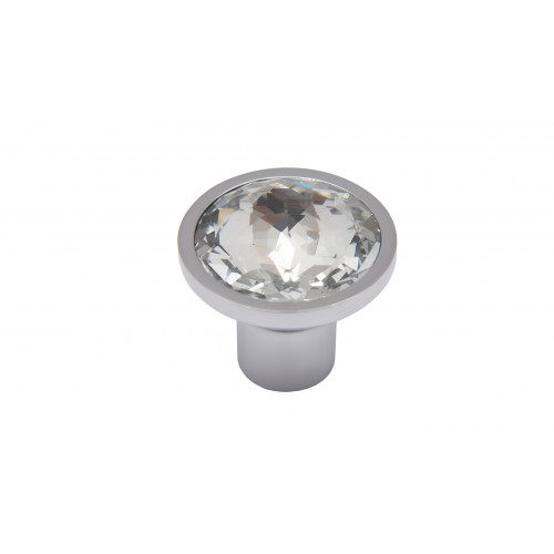 Мебельная ручка DIMOND, хром полированный, прозрачный кристалл