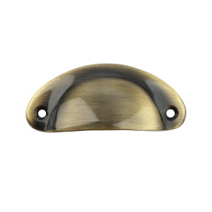 Мебельная ручка, межосевое расстояние 64 мм, длина 64 мм, старинная латунь