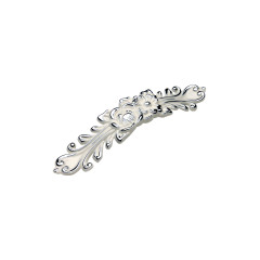 Мебельная ручка LACE, межосевое расстояние 128 мм, длина 128 мм, хром полированный, белый