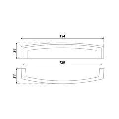 Мебельная ручка RS402BAZ.4/128, межосевое расстояние 128 мм, длина 128 мм, чернёный старинный цинк