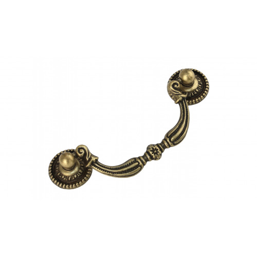 Мебельная ручка, межосевое расстояние 78 мм, длина 78 мм, старинная латунь