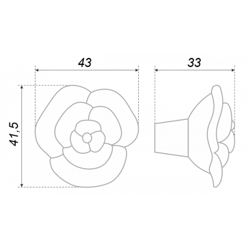 Мебельная ручка LULU ROSE, сатиновое золото, старинное серебро