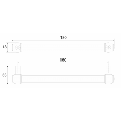 Мебельная ручка BAMBOO, межосевое расстояние 160 мм, длина 160 мм, брашированный черненый старинный никель