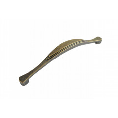 Мебельная ручка MOMO, межосевое расстояние 128 мм, длина 128 мм, старинная латунь