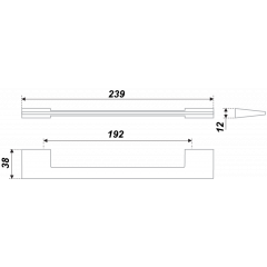Мебельная ручка RS185CP.4/192, межосевое расстояние 192 мм, длина 192 мм, хром полированный