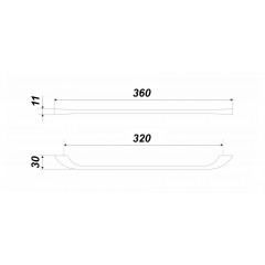 Мебельная ручка ARTLINE, межосевое расстояние 320 мм, длина 320 мм, матовый атласный никель