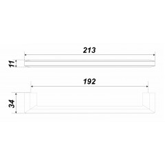 Мебельная ручка ARCADA, межосевое расстояние 192 мм, длина 192 мм, белый, хром полированный