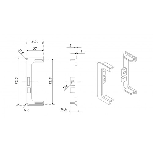 Заглушки GOLA BALANCE RZ050.01SG, сатиновое золото