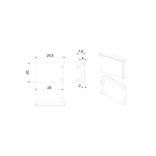 Заглушки RZ103.02SC, сатиновый хром